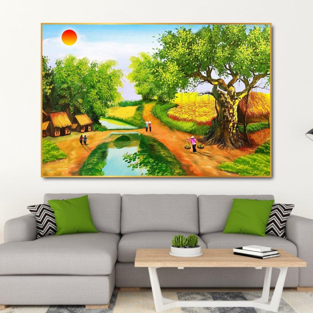 Tranh treo tường con đường làng 2