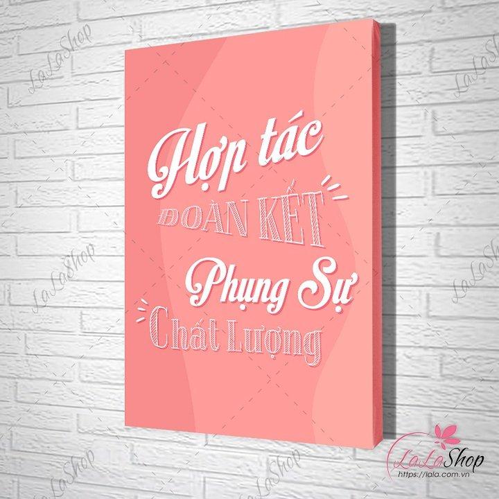 Tranh văn phòng hợp tác đoàn kết phụng sự chất lượng