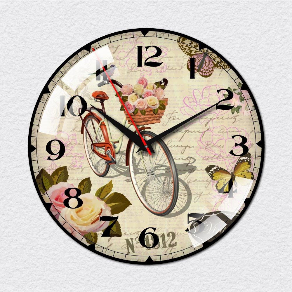 Đồng hồ vintage giỏ xe đạp hoa