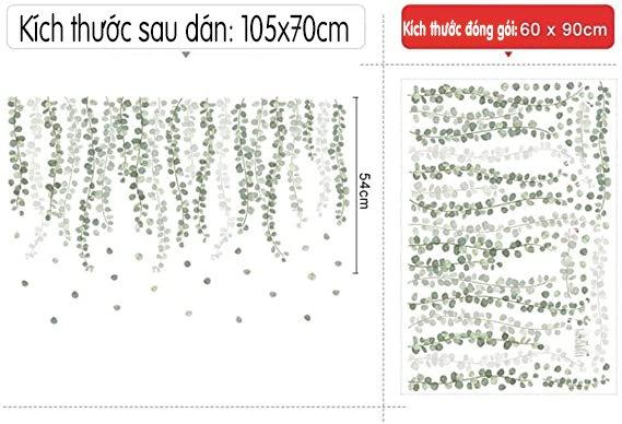 Decal dán tường dây leo xanh