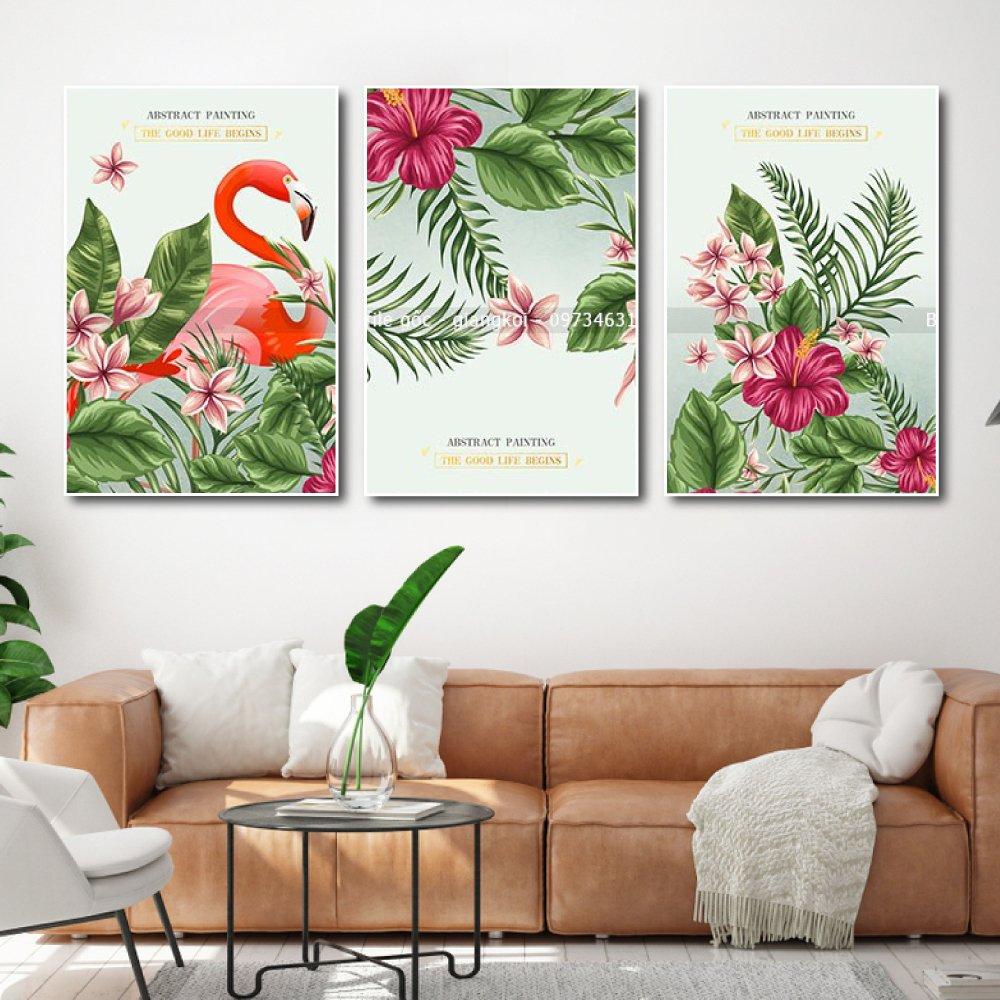 Tranh treo tường lá xanh nghệ thuật 8