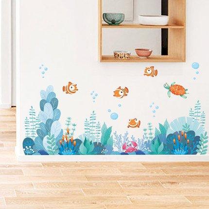 Decal dán tường cá hề và san hô