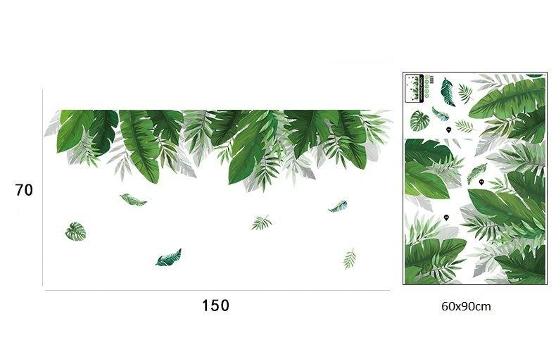 Decal dán tường giàn lá xanh nghệ thuật