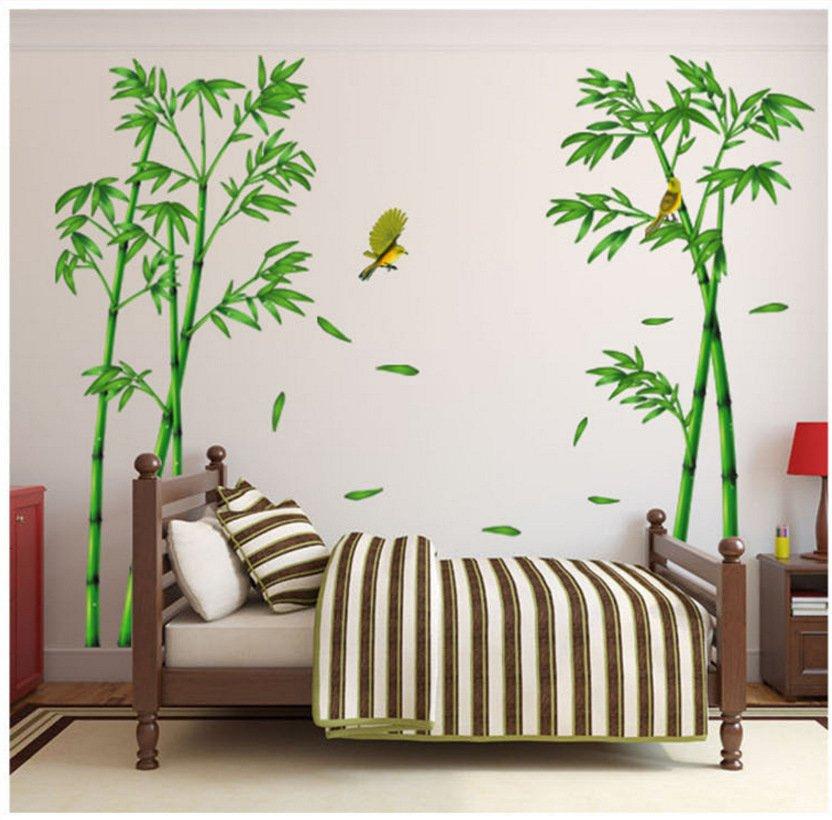 Decal dán tường hai bụi trúc xanh