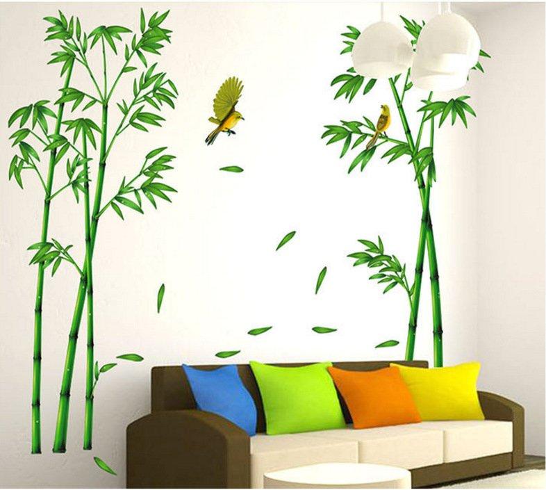 Decal dán tường hai bụi trúc xanh