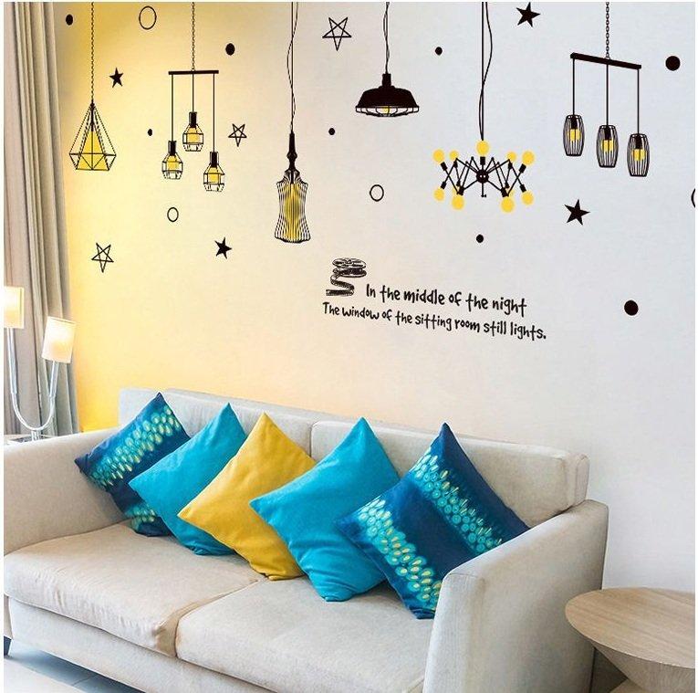 Decal chùm đèn sao vàng 2