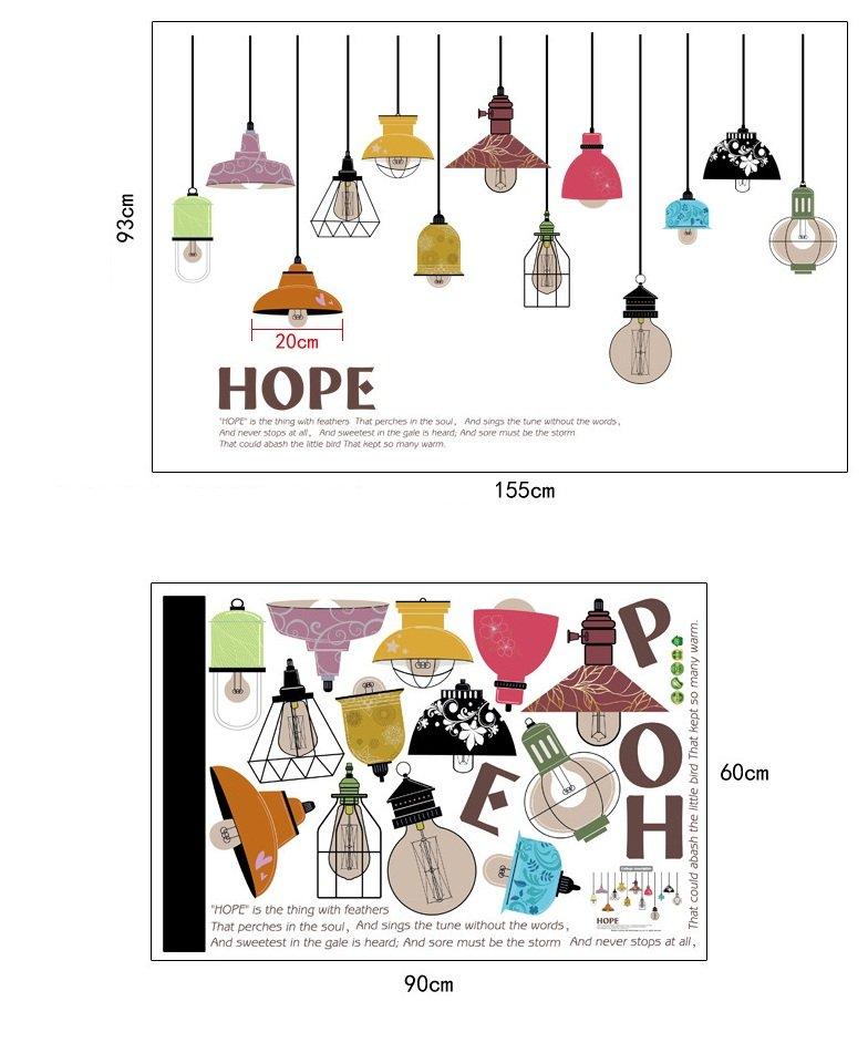 Decal dán tường Chùm đèn đủ màu 3