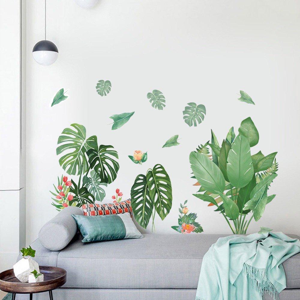 Decal dán tường bụi lá xanh 2