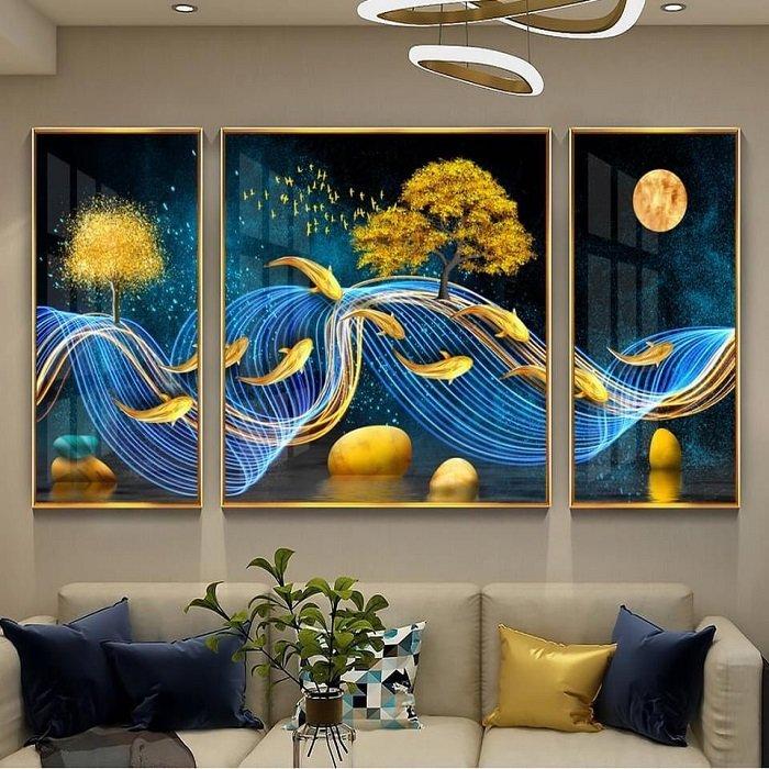 Tranh cá chép - cá chép là biểu tượng cho sự kiên trì, bền chí, linh thiêng và cao quý