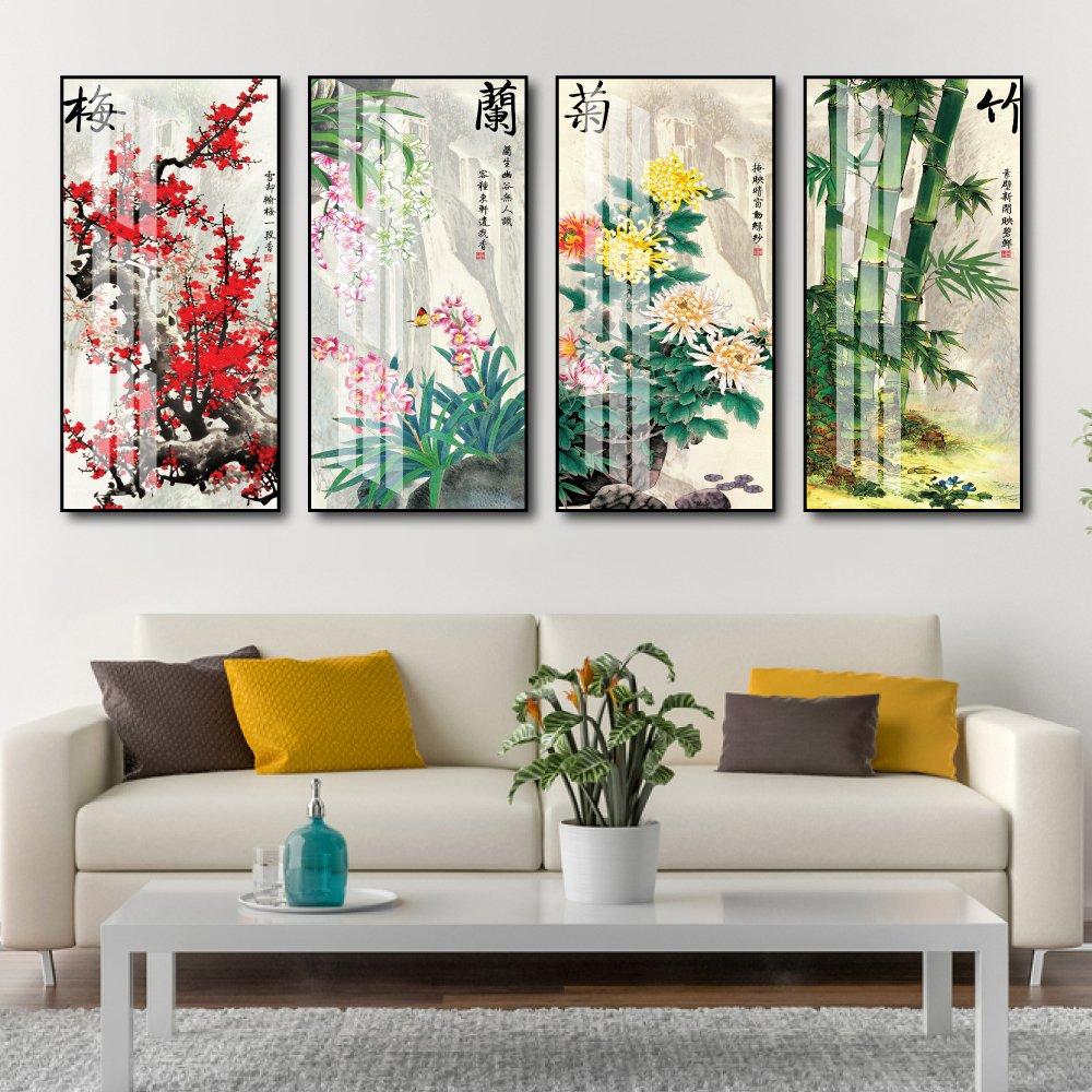 Bộ Tranh Tứ Quý Đào Cúc Trúc Lan 7