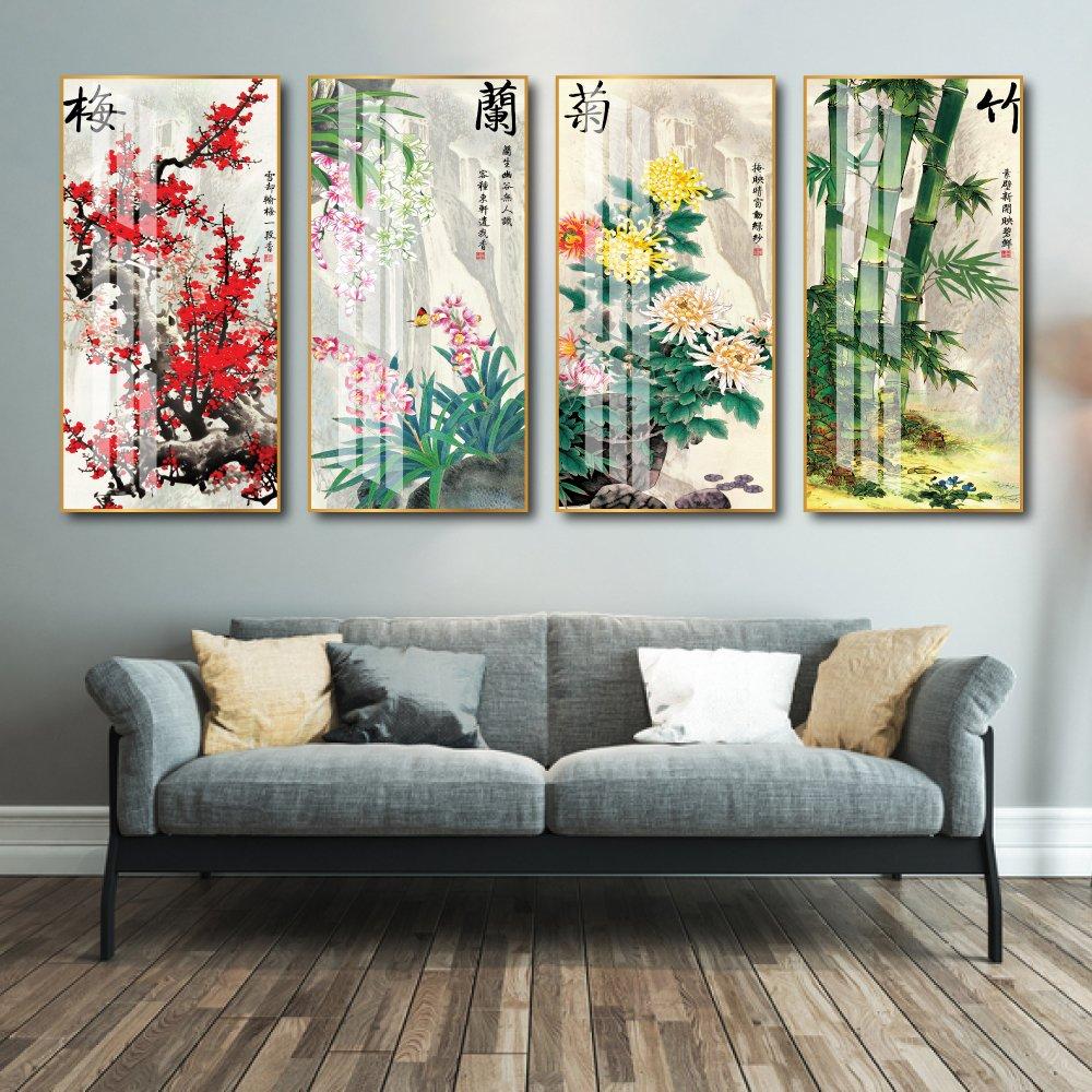 Bộ Tranh Tứ Quý Đào Cúc Trúc Lan 7