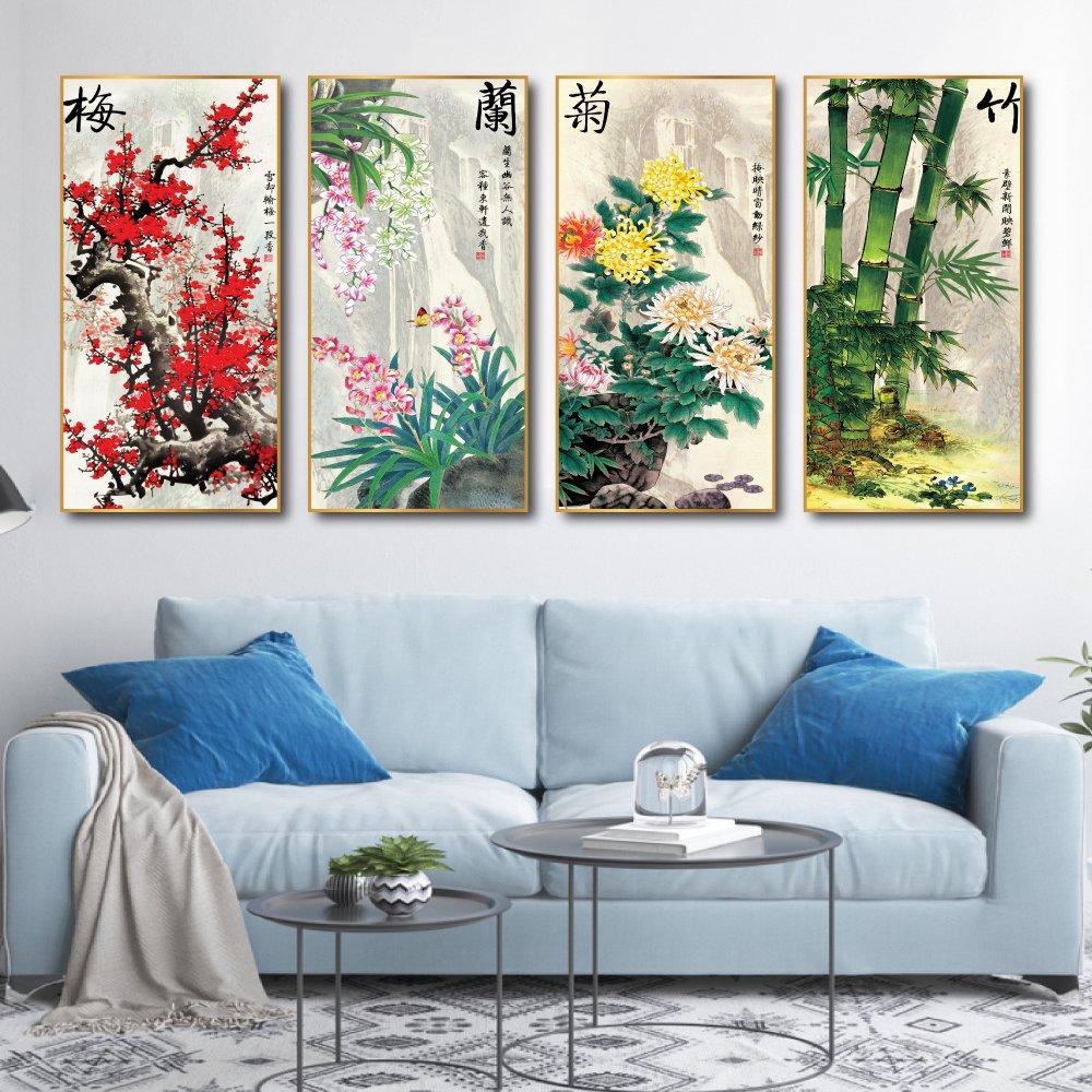 Bộ Tranh Tứ Quý Đào Cúc Trúc Lan 7