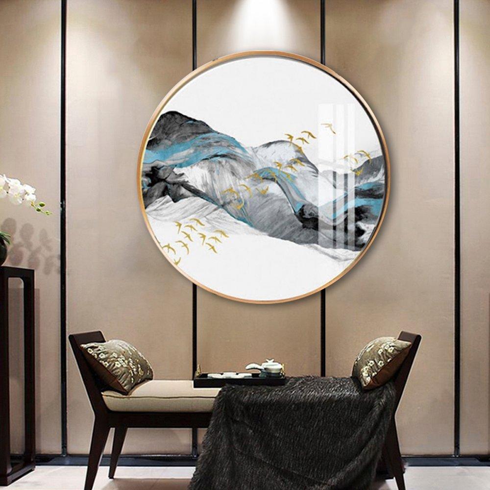 Tranh Tròn Tráng Gương Chim Én Nghệ Thuật
