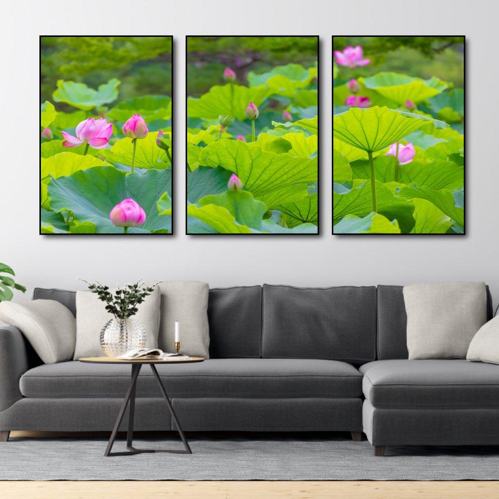 Tranh treo tường hồ sen hồng 5