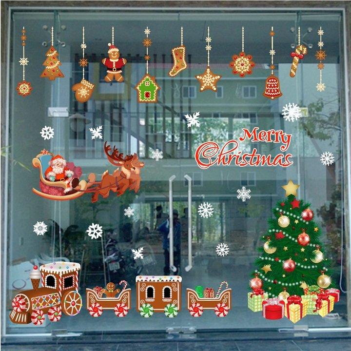 Combo Decal Trang Trí Noel Cảnh Đêm Giáng Sinh