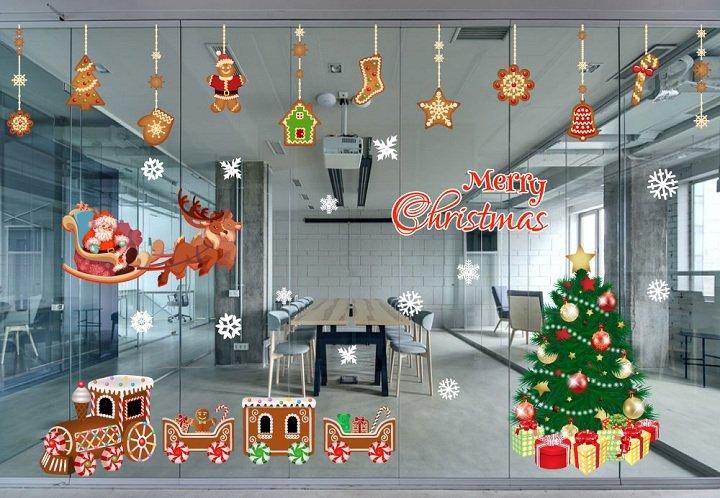 Combo Decal Trang Trí Noel Cảnh Đêm Giáng Sinh