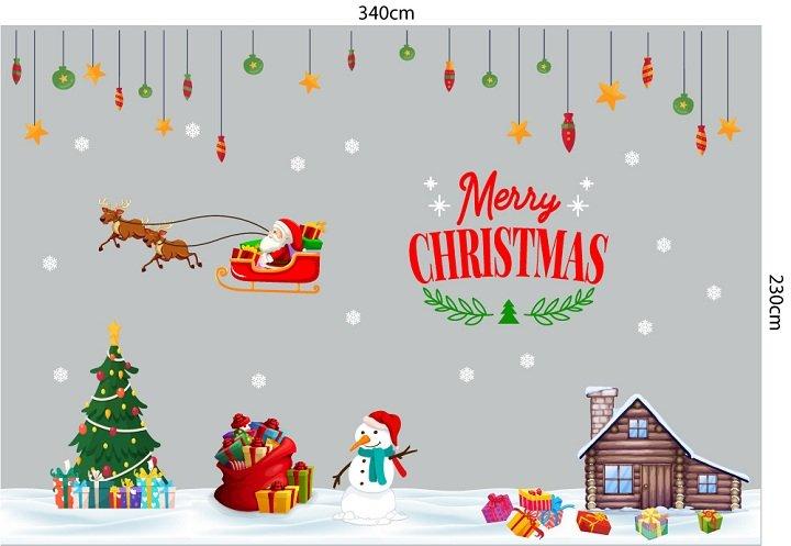 Combo decal trang trí noel đêm giáng sinh lung linh 2022