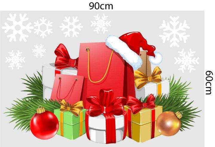 Combo decal trang trí noel ông già noel phát quà