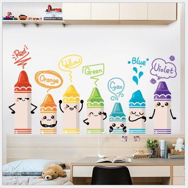 Decal dán tường bút chì màu