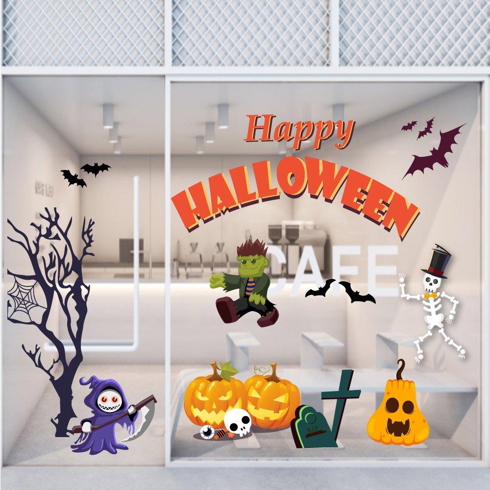 Combo decal trang trí Halloween combo bí ngô và bóng ma 05