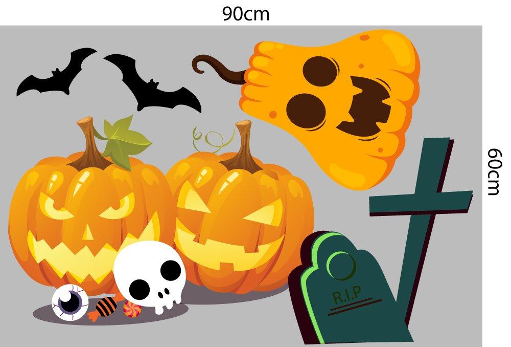 Combo decal trang trí Halloween combo bí ngô và bóng ma 05