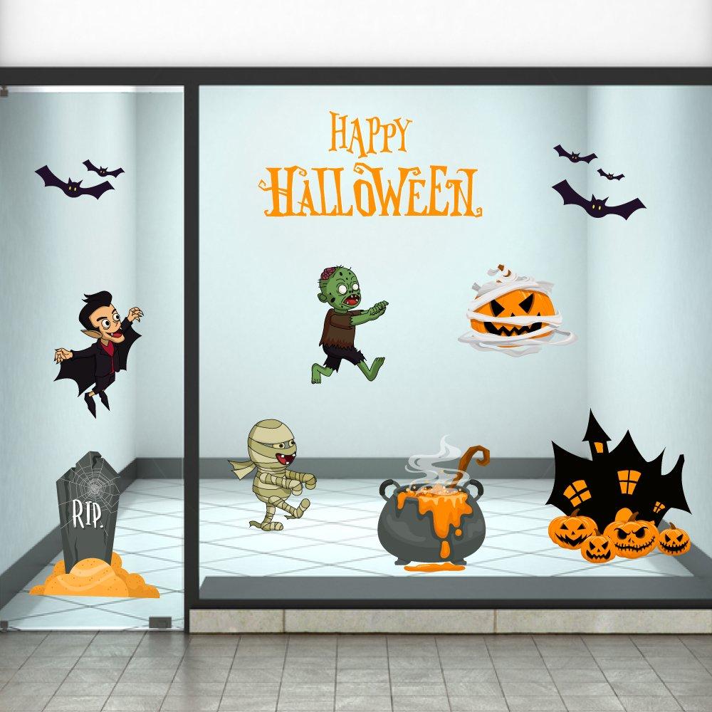 Decal dán tường Halloween combo thây ma đáng sợ