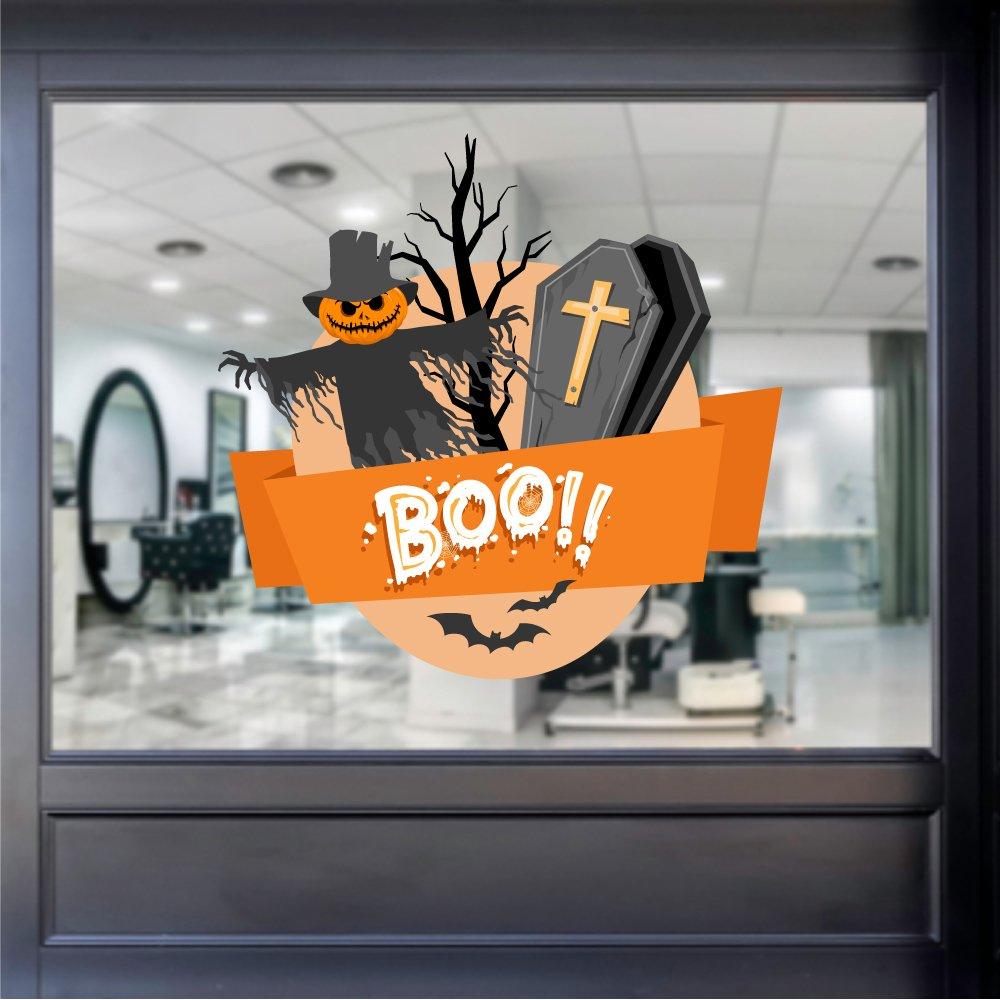 Decal trang trí halloween bù nhìn kinh dị