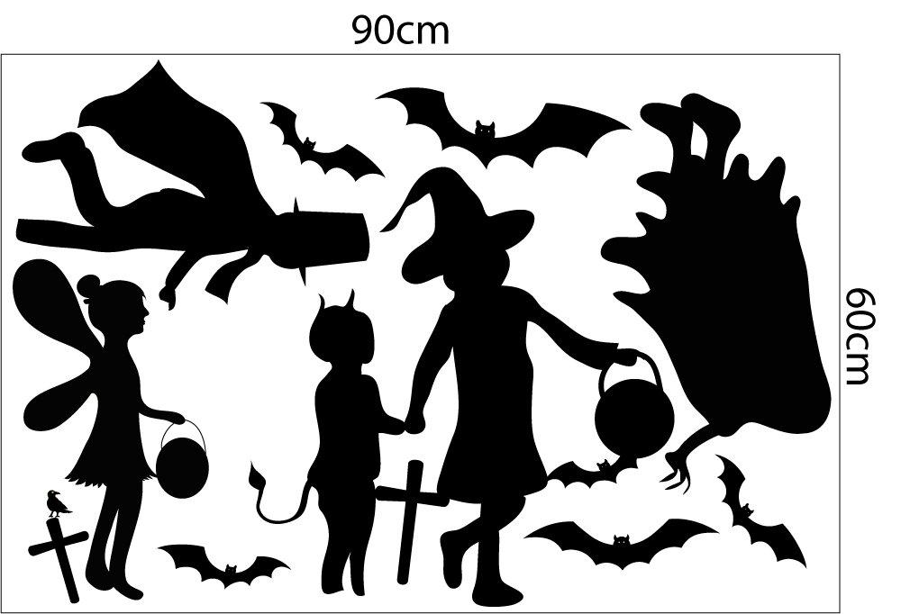 Decal trang trí Halloween combo Đêm đáng sợ 01