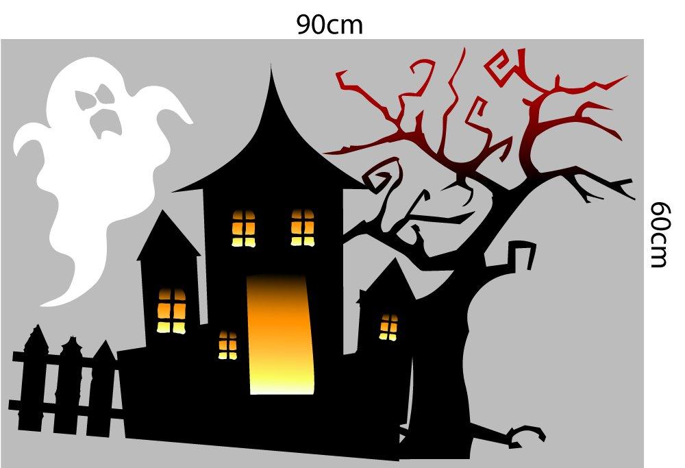 Decal trang trí Halloween combo phù thủy bóng ma 02