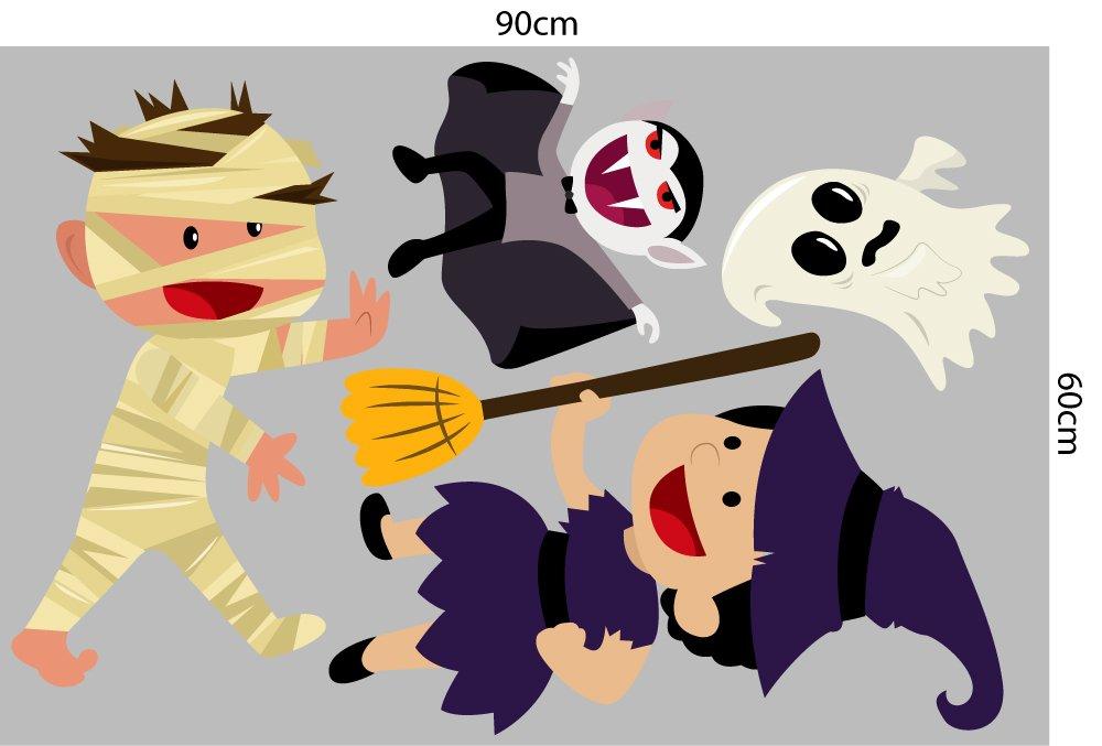 Decal trang trí Halloween combo phù thủy bóng ma