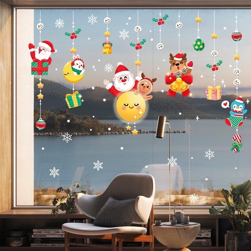 Decal trang trí noel dây treo noel và mặt trăng