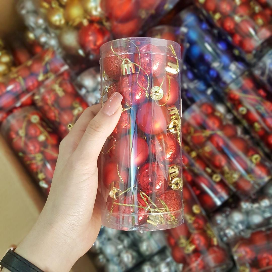 Hộp quả châu mini trang trí noel