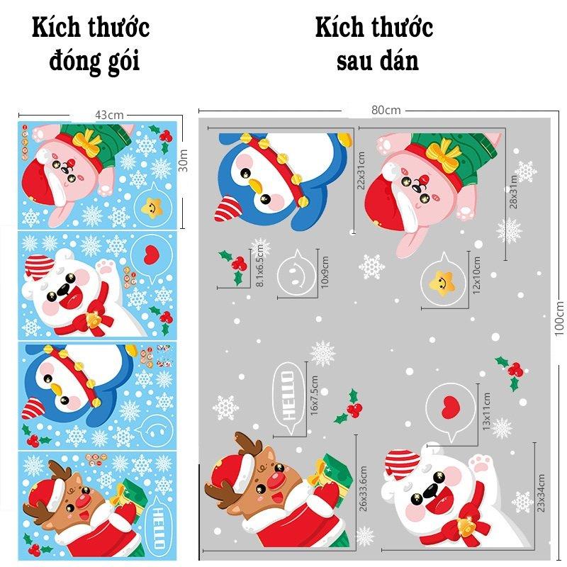 Decal 2 mặt trang trí noel những người bạn noel 3