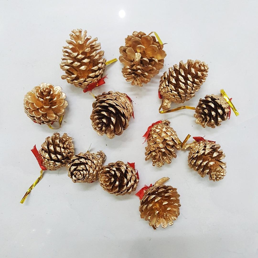 Set 12 quả thông trang trí noel 3 màu