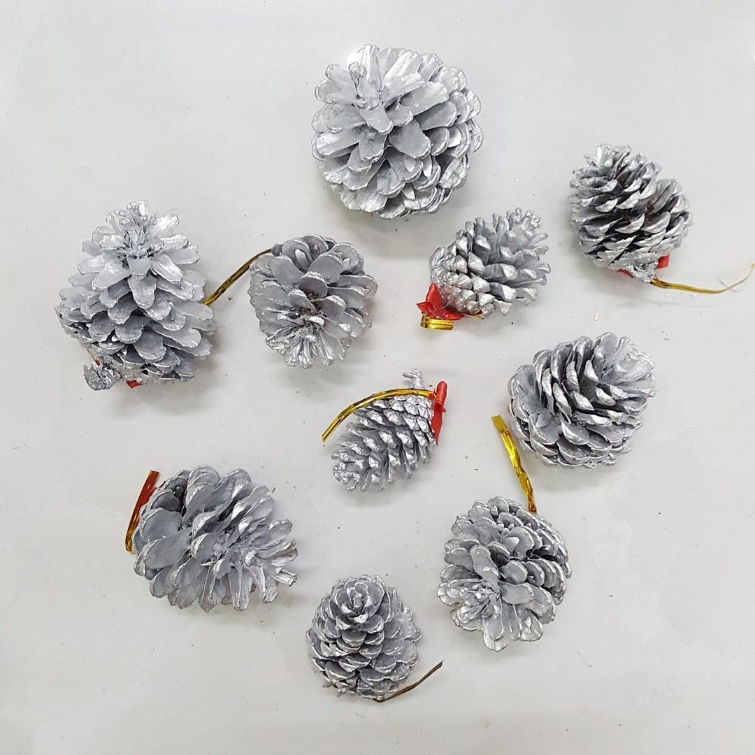 Set 12 quả thông trang trí noel 3 màu