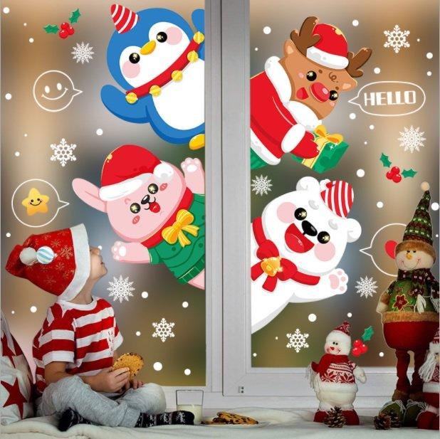 Decal 2 mặt trang trí noel những người bạn noel 3