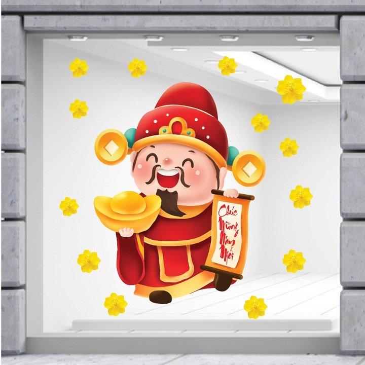 Decal Trang Trí Tết thần tài chúc mừng năm mới Mẫu 4