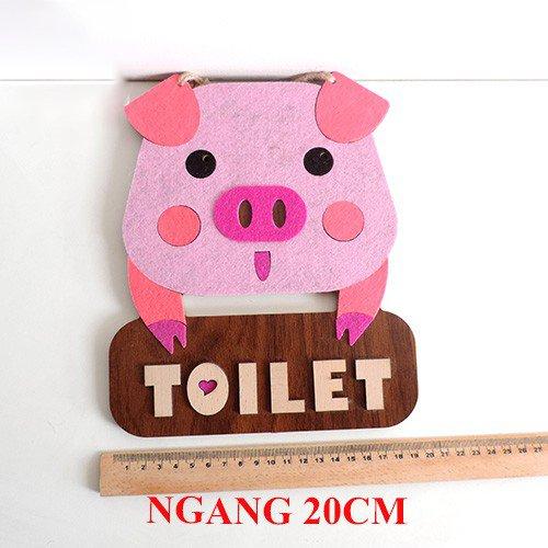 Bảng gỗ heo hồng treo toilet