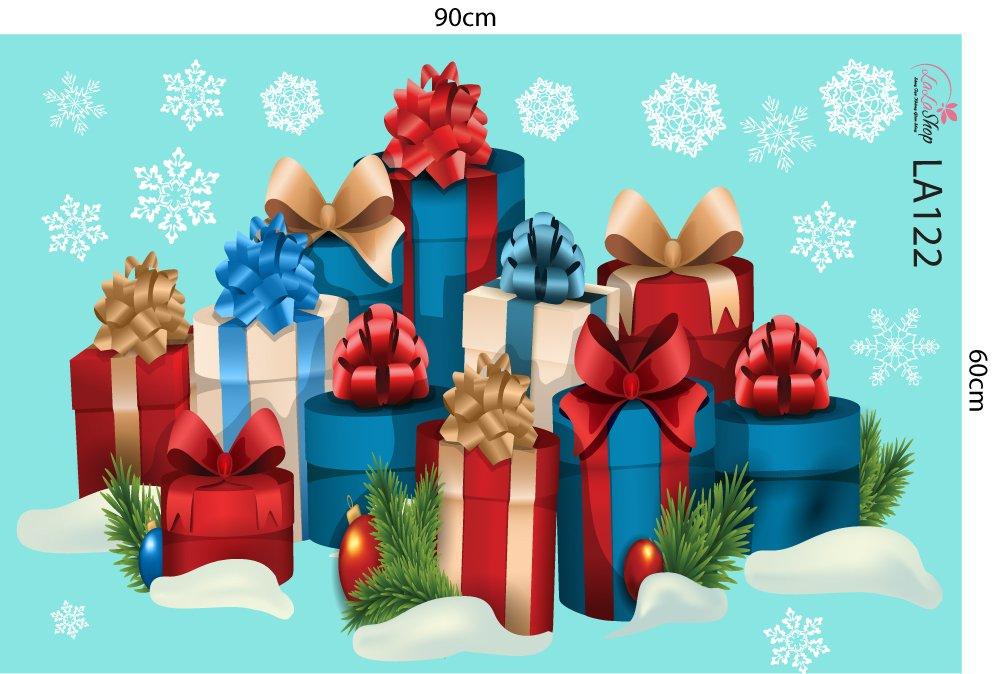 Decal trang trí noel combo cây thông may mắn 3