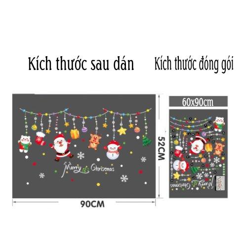 Decal trang trí noel dây treo ông già noel và người tuyết