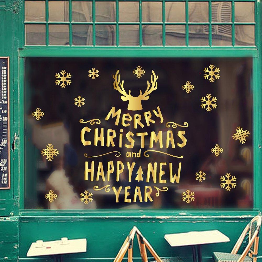 Decal trang trí noel merry christmas và happy new year