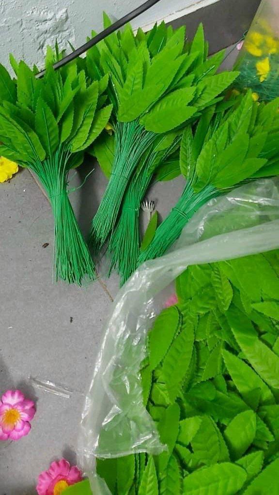 40 bông mai đào kèm lá và cành