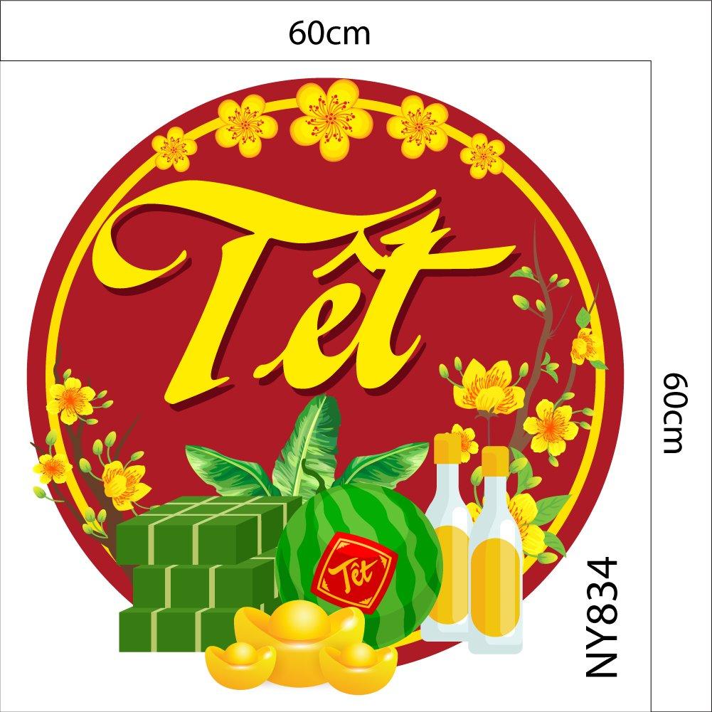 Decal trang trí tết món tết