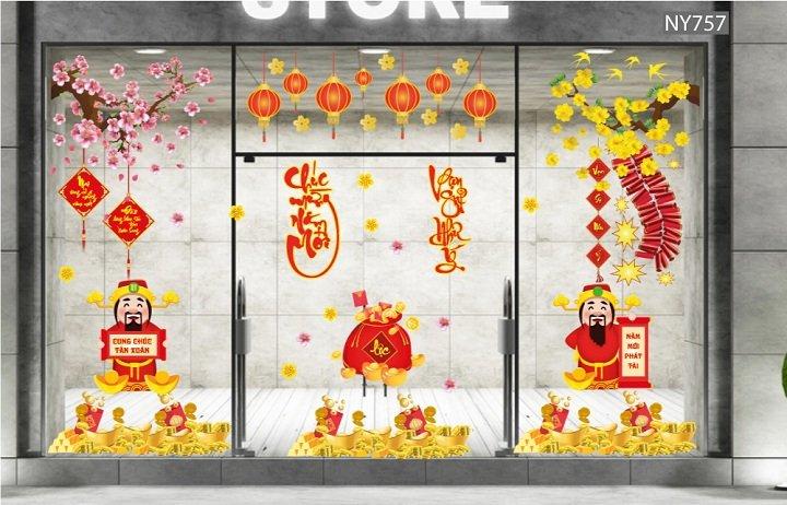Combo decal chúc tết năm mới phát tài 2