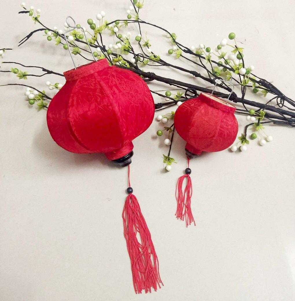 Lồng đèn Hội An trang trí - Tròn Đỏ
