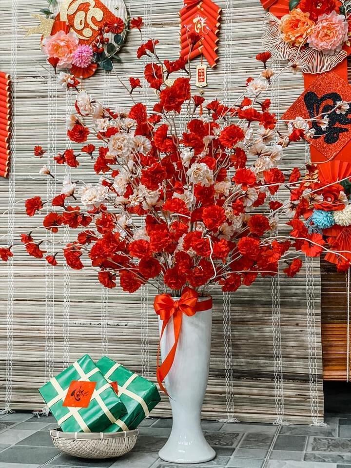 Cành đào râu trang trí cao 100cm