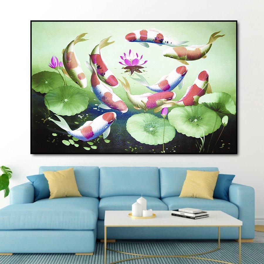 Tranh Treo Tường Cửu Ngư Quần Hội 11