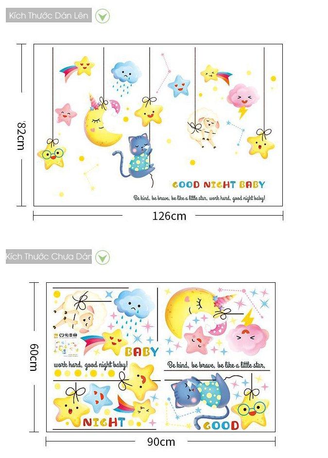 Decal dán tường Good night baby