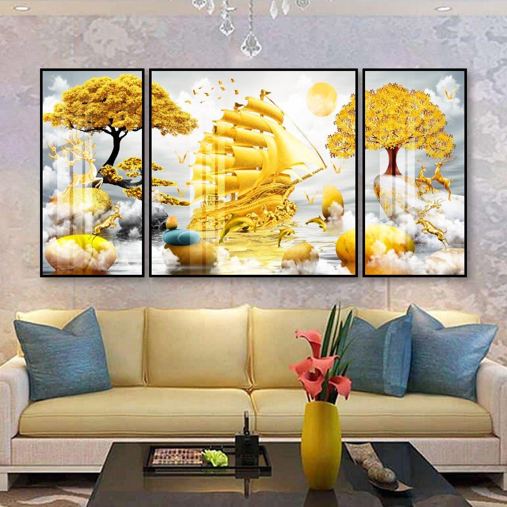 Tranh treo tường thuyền vàng phát tài