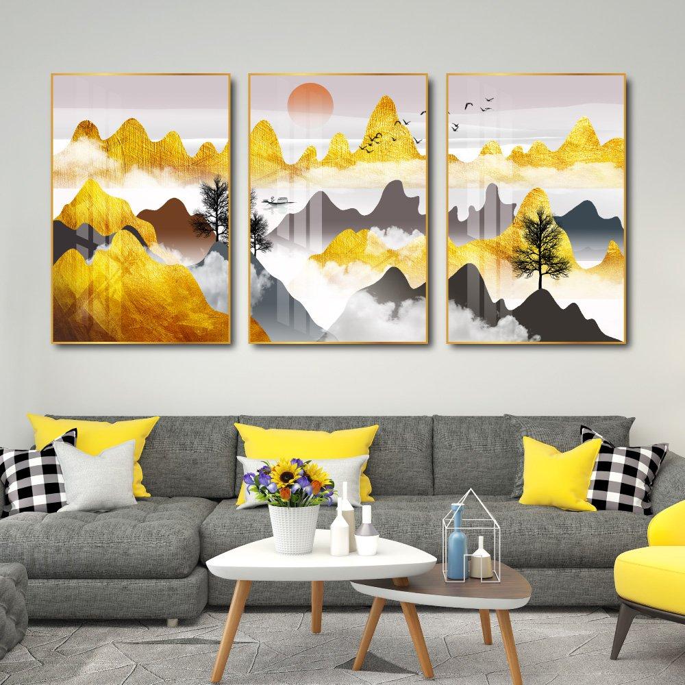Bộ 3 tấm tranh sơn thủy hữu tình 2
